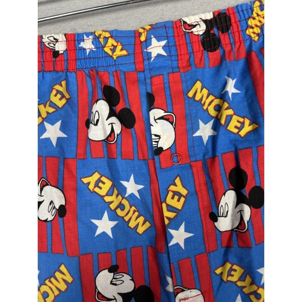 Vintage Mickey Unlimited Boxer Shorts Mens Medium Blue Red Stars Disney USA 90s